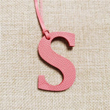 Leather Initial Letter Keychain Women Bag Charm