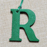 Leather Initial Letter Keychain Women Bag Charm