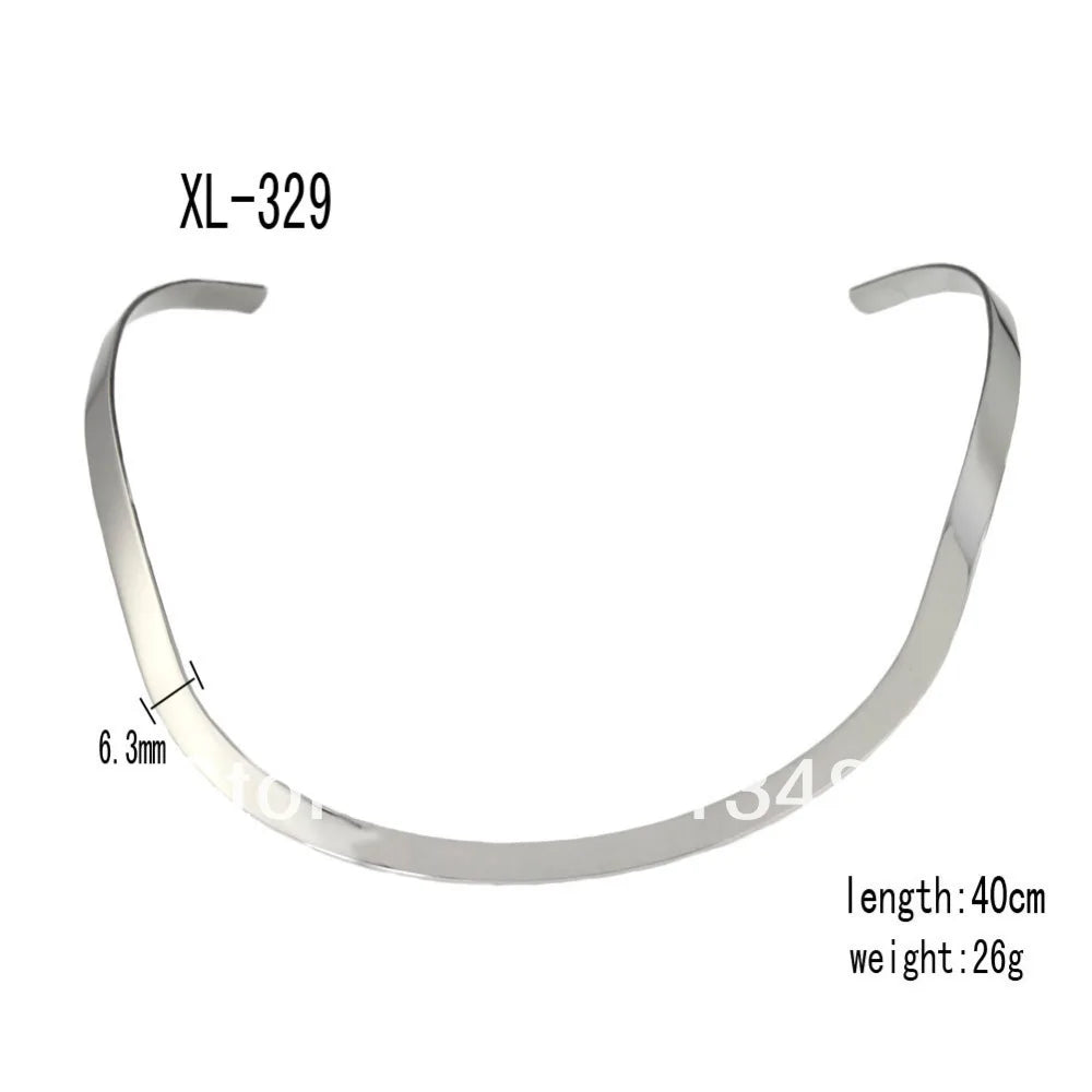 Noble Silver Stainless Steel Torques Necklace for Women