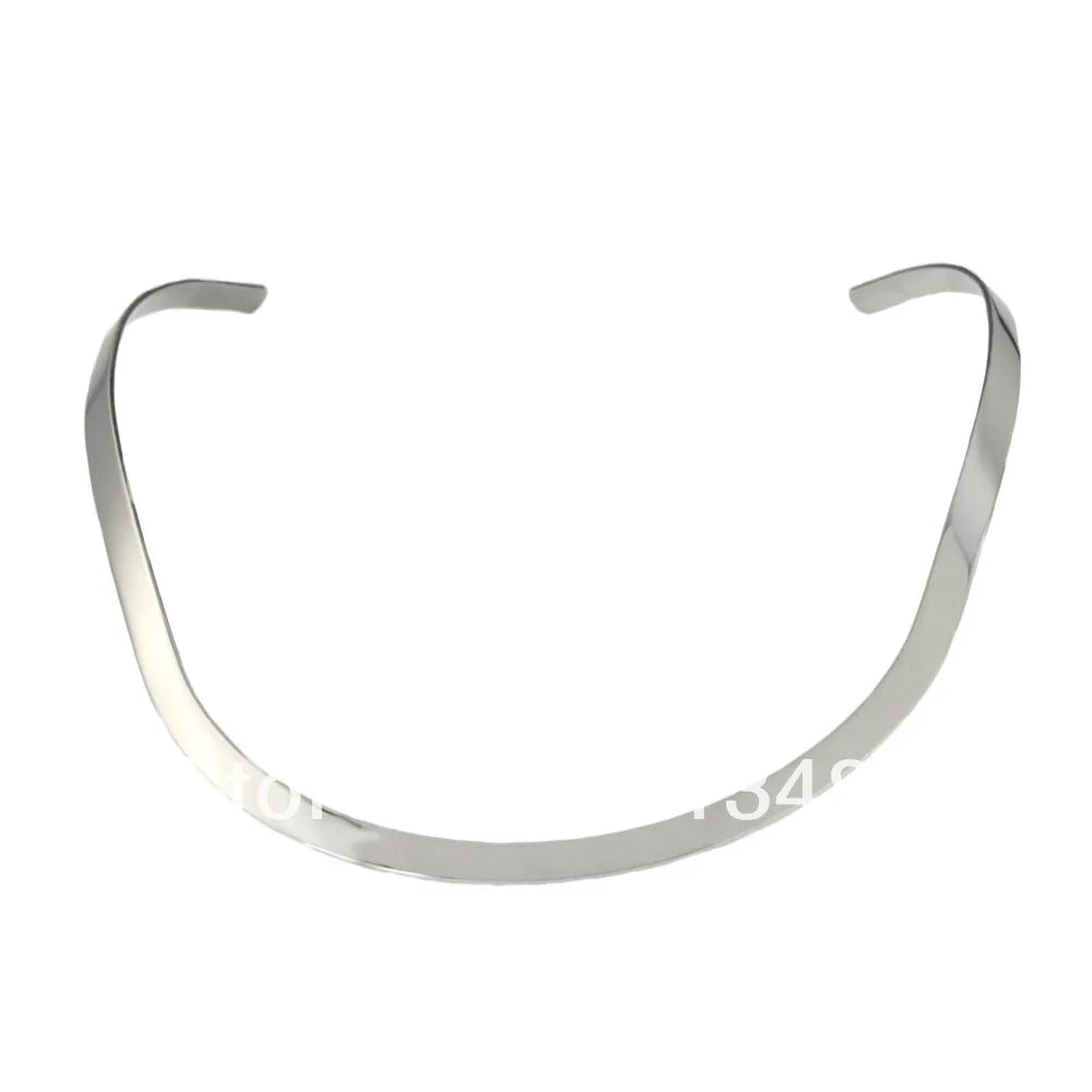 Noble Silver Stainless Steel Torques Necklace for Women