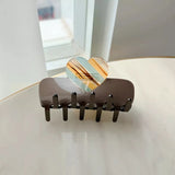 Heart-Shaped Stripes Hair Clip Claw Acetic Acid Shark Hair Claw Hair Accessories