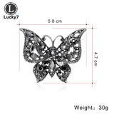 Retro Butterfly Rhinestone Brooch Exaggerated Personality Corsage Pins