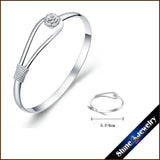 Retro Flower Rose Cuff Bangle Bracelet -Silver Plated