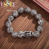 Thai Silver Lucky Jucai Pixiu Bracelet for Couple