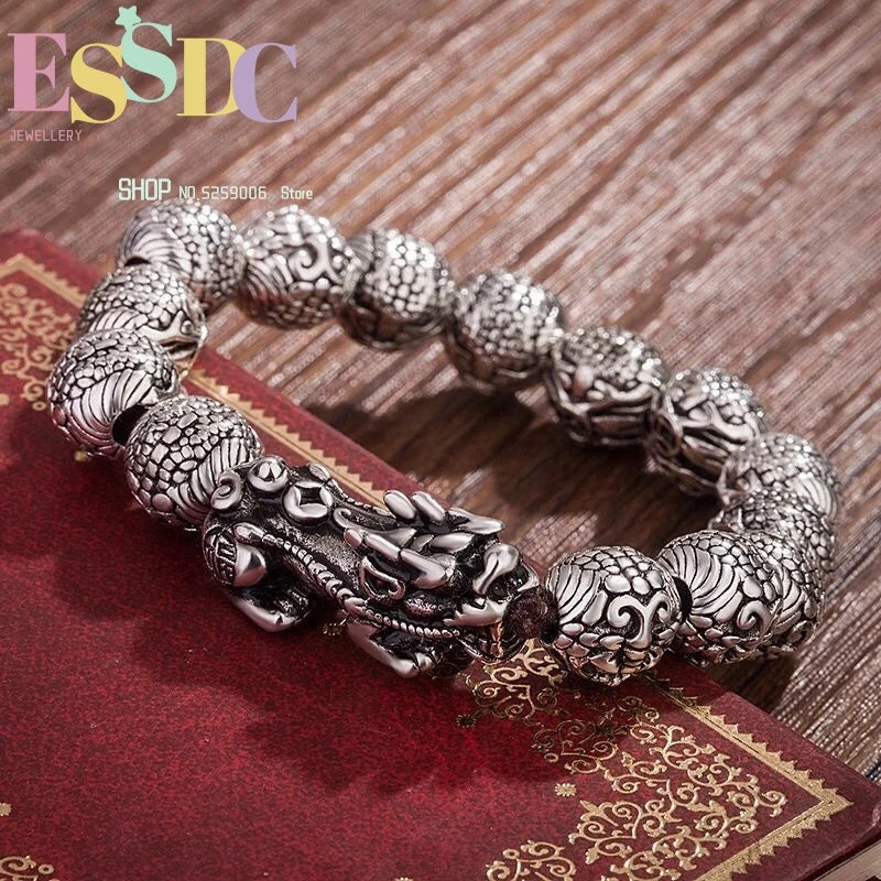 Thai Silver Lucky Jucai Pixiu Bracelet for Couple