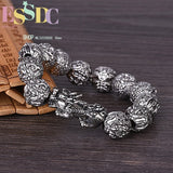 Thai Silver Lucky Jucai Pixiu Bracelet for Couple