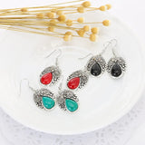 Retro Turquoise Owl Pendant Earring Bracelet Necklace Set