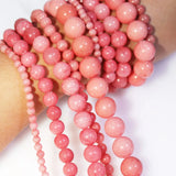 Rhodochrosite Round Stone Beads 4-12mm DIY Bracelet Making