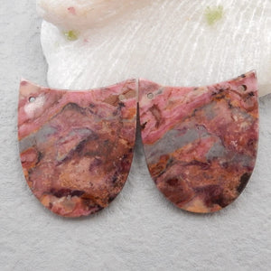 Rhodonite Double Hole Earring Bead Charms