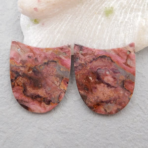 Rhodonite Double Hole Earring Bead Charms