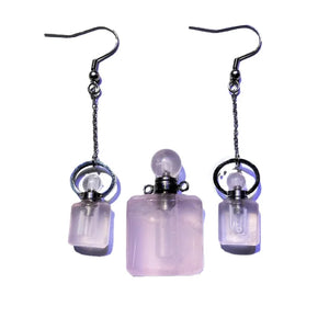 Rose Quarts Perfume Pendant Jewelry Earrings