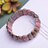 Rosestone Natural Crystal Hand Texture Stone Bracelet for Women