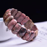 Rosestone Natural Crystal Hand Texture Stone Bracelet for Women