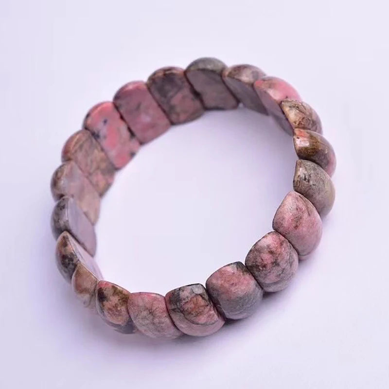 Rosestone Natural Crystal Hand Texture Stone Bracelet for Women