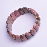 Rosestone Natural Crystal Hand Texture Stone Bracelet for Women