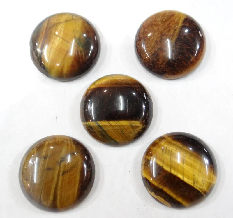 Natural Tiger Eye Stone 25mm Cabochons for DIY Jewelry Making 20pcs
