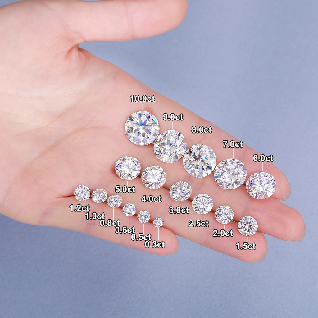 Round Moissanite Stone All Size 100%VVS1 D Moissanite