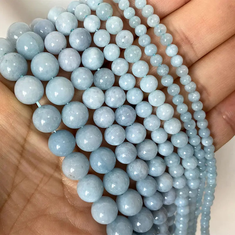 Natural Stone Beads Light Aquamarine 4/6/8/10MM