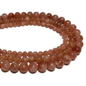 Orange Sun Stone Beads 6/8/10MM 15'' for DIY Jewelry