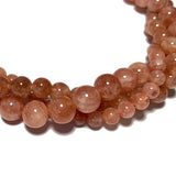 Orange Sun Stone Beads 6/8/10MM 15'' for DIY Jewelry