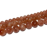 Orange Sun Stone Beads 6/8/10MM 15'' for DIY Jewelry