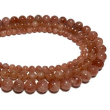 Orange Sun Stone Beads 6/8/10MM 15'' for DIY Jewelry