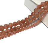 Orange Sun Stone Beads 6/8/10MM 15'' for DIY Jewelry