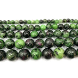 Ruby Epidote Round Gem Stone Beads for Jewelry Making 15''