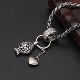Thai Silver Love Flower Pendant Necklace