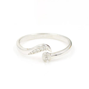 Sterling Silver Half Moon Ring Mounts Adjustable Rings Accessories