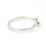 Sterling Silver Half Moon Ring Mounts Adjustable Rings Accessories