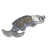 S925 Sterling Silver Magic Eye Fish Pendant