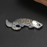 S925 Sterling Silver Magic Eye Fish Pendant
