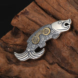 S925 Sterling Silver Magic Eye Fish Pendant