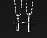 S925 Sterling Silver Epoxy Cross Pendant