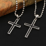 S925 Sterling Silver Epoxy Cross Pendant