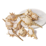 Irregular Conch Plated Cowries Charm Earrings - DIY Jewelry Accessory