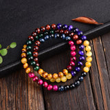 Tiger Eye Natural Stone Bracelet Round Beads Crystal for Men Women