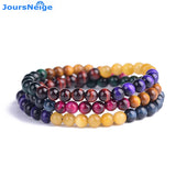 Tiger Eye Natural Stone Bracelet Round Beads Crystal for Men Women