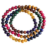 Tiger Eye Natural Stone Bracelet Round Beads Crystal for Men Women