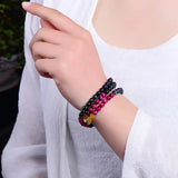 Tiger Eye Natural Stone Bracelet Round Beads Crystal for Men Women