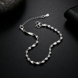 925 Silver Twisted Wave Chain Bracelet for Women