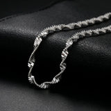 925 Silver Twisted Wave Chain Bracelet for Women