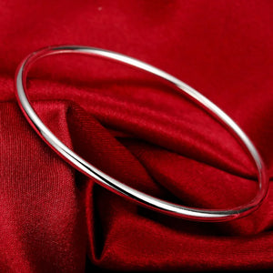 925 Silver Circle Bangles Gift for Women