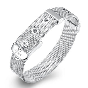 Silver Web Watch Belt Bracelet, 10mm, Fashion Lucky, Party Jewelry