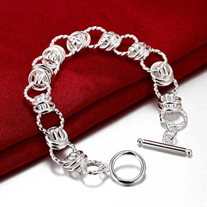 Silver Plated Chain Bracelet Wedding H072