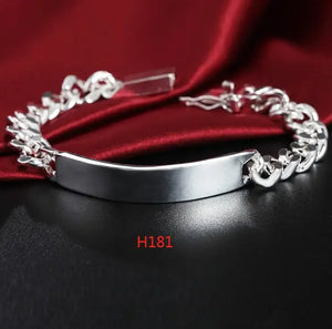 Silver Plated Chain Bracelet Wedding H072