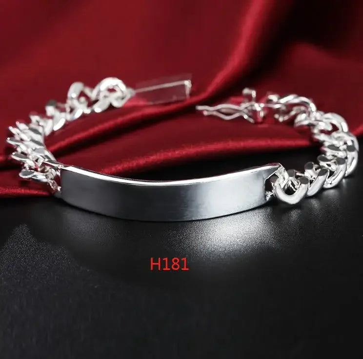 Silver Plated Chain Bracelet Wedding H072