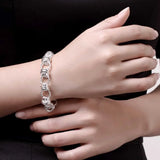Silver Plated Chain Bracelet Wedding H072