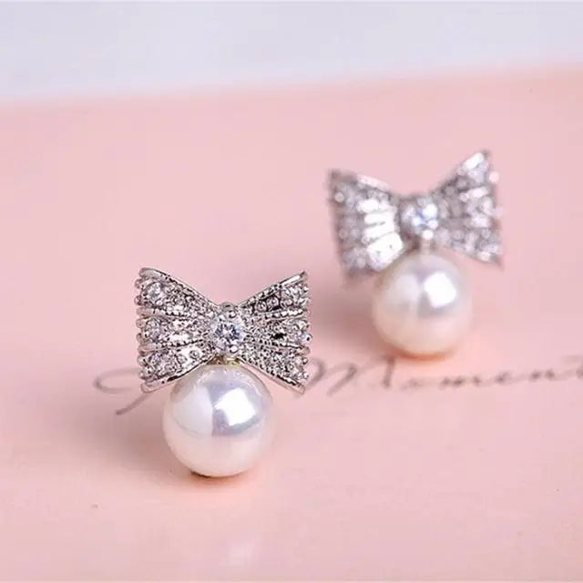 Clear Pearl Earrings Classic Jewelry for Women